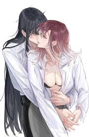 Rule 34 - 2girls Black Hair Colored Exposed Bra Female Female Only Hugging  From Behind Imminent Sex Kissing Cheek Path To Nowhere Purple Hair Rahu  (path To Nowhere) Shalom (path To Nowhere)