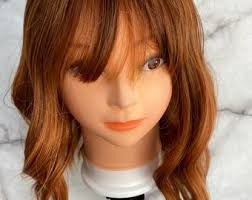 Short Bob Wigs ,ginger Copper Wig With Bangs,ginger Auburn Wigs,shoulder  Length Wavy Wig,hair Wig for Women,auburn Hair Wig,wig With Bangs
