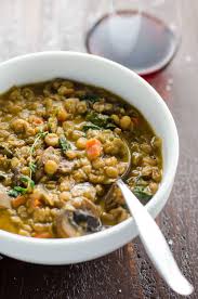 This Savory Mushroom Lentil Stew With Spinach Is Healthy Comfort Food To The Max Vegetarian With Spinach Recipes Vegan Vegetarian Recipes Healthy Lentil Stew