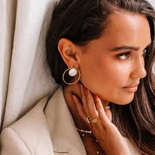 Ziva Pearl Earrings GLD