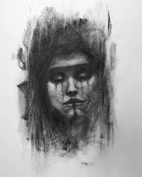 P H A N T O M___ #emergingartist #neoexpressionism #expressiveart  #contemporaryart #expresionism #expressionistart #expressionismart  #charcoaldrawing #horrorart #mask #spooky #bnwmood #charcoalart