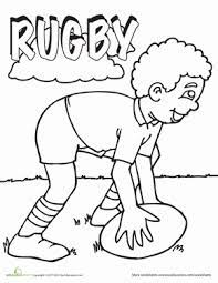Sport printable template with the rugby football coloring page for little kids and not only. Rugby Player Coloring Worksheet Education Com