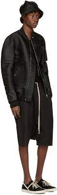 Rick Owens Ssense Exclusive Black Horsehair Flight Jacket Rick Owens Horse Hair Flight Jacket