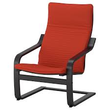 Brown living room chairs : Poang Armchair Black Brown Knisa Red Orange Ikea