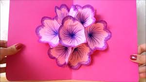 Add on the next two largest flower prints on the sides. Easy Paper Craft Diy Flower Pop Up Card Diy 3d Card Birthday Card For Friends Maisonzizou Youtube