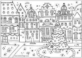 Christmas Street Colouring Page Christmas Coloring Books Free Christmas Coloring Pages Colouring Pages