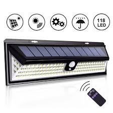 Get free shipping on qualified motion sensor outdoor wall lighting or buy online pick up in store today in the lighting department. 118 Led Weatherproof Solar Powered Motion Sensor Wall Light With Remote Control Frosun Technology Co Ltd