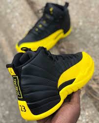 Black And Yellow Jordans 12 Shirt Yellow Jordan Shoes Girls Hype Shoes Fresh Shoes