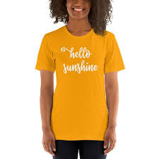 Black And Yellow Graphic Tee Womens Hello Sunshine Yellow Women S Graphic Tee Men S T Shirt Short Sleeve Unisex T Shirt Yellow Tee Graphic Tees Women Tees For Women T Shirts For Women