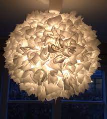 rispapir lampe fra ikea med servietter limet pa med limpistol ligner bare 1 million lamp paper lamp novelty lamp