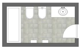 Se la sua larghezza è di 1.20m allora è possibile alloggiare nella parete più corta entrambi i sanitari e lasciare lo spazio vicino alla enfatizza l'effetto lungo e stretto. Progetto E Relooking Di Un Bagno Con Vasca Easyrelooking
