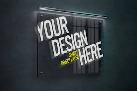 Plate Glass Signage Mockup Glass Signage Glass Sign Signage