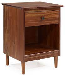 Find a wide variety of bedroom end tables find where to buy nightstands & bedside tables and get inspired with our curated ideas for nightstands & bedside tables to find. Classic Midcentury Modern 1 Drawer Solid Wood Nightstand Side Table Midcentury Nightstands And Bedside Tables By Walker Edison Houzz