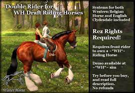 Second Life Marketplace Wh Draft Horse Double Riding Systems