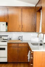 Brand New Brass Hardware In Ur Mid Century Kitchen Dreamgreendi Modern Kitchen Remodel Mid Century Modern Kitchen Remodel Mid Century Modern Kitchen Cabinets