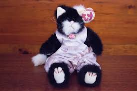 Black And White Beanie Baby Cat Ty Attic Treasures 1993 Puurcy Black Cat In Velvet Romper Collectible Stuffed Animal W Hang Tag By Jenuinecollection On Etsy Baby Beanie Black Cat Ty Beanie