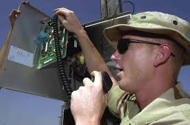 US Air Force (USAF) STAFF Sergeant (SSGT) Adam Baughman, 321st  Expeditionary Communications Squadron (ECS), performs an