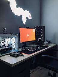 Productive Pc Gaming Workspace With Dual Monitors Minimalsetups Game Room Design Gaming Room Setup Room Setup