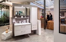 Meuble salle de bain design double vasque siena largeur 120 cm, blanc laqué. Showroom Meubles De Salle De Bain Design A Paris Delpha