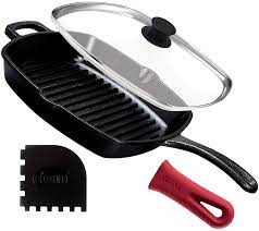We did not find results for: Amazon Com Cuisinel Cast Iron Grill Pan Glass Lid Silicone Handle Cover Pan Scraper 10 5 Inch Pre Seasoned Square Skillet Stovetop Induction Safe Indoor Outdoor Use For Grilling Frying