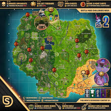 From new locations to a frozen castle, we've got the full guide to all of the map. Full Cheat Sheet Map With Locations For The Week 2 Season 5 Fortnite Challenges Dexerto