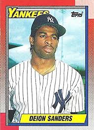 It seems only fitting that at least one of deion sanders rookie card depicts him in a baseball cap. Deion Sanders Rookie Card 1990 Topps Baseball Card 61 New York Yankees Free Shipping At Amazon S Sports Collectibles Store