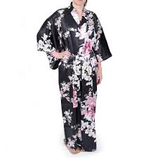 Vintage japanese silk and silk blend fabrics sold by piece or lot. Japanese Black Silk Kimono Yukata Orchid For Women
