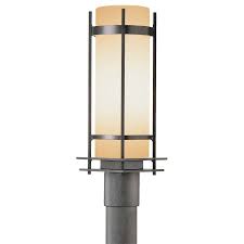 Hubbardton Forge 345885 20 G40 Banded 1 Light Outdoor Post Light In Natural Iron Outdoor Lamp Post Lights Outdoor Post Lights Outdoor Lamp Posts