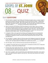 Easy bible quiz questions and answers. Quiz On John Chapter 8 Orthodox Christian Bible Studies