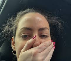 I tried to do a slick back braid for my workout class today and I just  looked in the camera…….