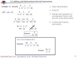 Learn how to add/subtract rational expressions with monomials in the denominator. 5 3 Adding And Subtracting Rational Expressions Procedure