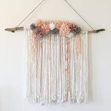 Black macrame wall hanging, large macrame black desert, macrame tapestry… this short video tutorial will show you how to make three basic macrame knots. Stringsn Things Nursery Wall Hanging Boho Chic Tapestry Baby Girl Pink Pompom Hangings Wall Nursery Decor Girl Nursery Decor Girl Pink Boho Nursery Girl