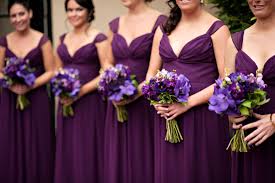 Purple Bridesmaid Dresses And Purple Green Bouquets Kristen Weaver Photography Thekn Purple Bridesmaid Dresses Plum Bridesmaid Dresses Purple Bridesmaids