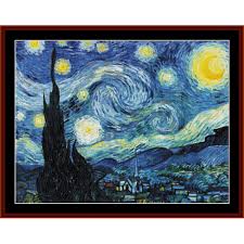 Enjoy our counted cross stitch charts patterns inspired by the works of vincent van gogh. Starry Night Van Gogh Cross Stitch Pattern By Cross Stitch Collectibles Crafting Cross Stitch Wall Hangings