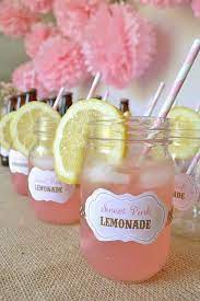 Mason Jar Drinks Pink Lemonade Baby Shower Mason Jars