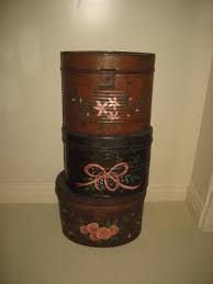 3 Handpainted Antique Hat Boxes Icollector Com Vintage Hat Boxes Hat Boxes Antique Hats