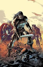 Savage Avengers 1 Variant Cover Conan Thor And Wolverine By Mike Deodato Jr Marvel Comic Books Art Conan The Barbarian