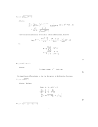 Derivative worksheet with answers pdf. Exponential And Logarithmic Functions Worksheet