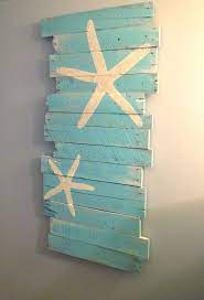 Beach Decor Surf And Starfish Reclaimed Wood 43l X Etsy Diy Wall Decor Beachy Decor Crafts