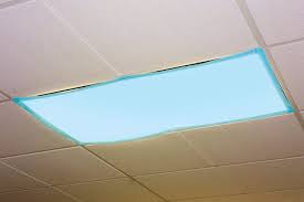 We are contemplating a similar change in our kitchen. Amazon Com Educational Insights The Original Fluorescent Light Filters Tranquil Blue 4 Pack Fluorescent Light Covers Easy Install For Classrooms Office Hospitals Home Teacher Classroom Decor Office Products