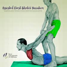 Oxygen yoga & fitness oakridge/marpole. Assisted Chest Stretch Variation Targeted Muscles Pectorals Another Stretch That Requires A P Sports Massage Techniques Partner Yoga Poses Partner Stretches