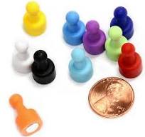 Strong Neodymium Fridge Magnets (24-Pack, Assorted Colors) - NeoPin®  Magnetic Push Pins
