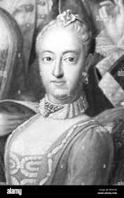 English: Maria Anna Josepha of Bavaria (1734-1776), Margravine of  Baden-Baden (detail of a family portrait) . 1761. 856 Maria Anna Josepha of  Bavaria, detail Stock Photo