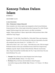 Konsep ketuhanan, tuhan, agama islam, komunitas samin, agama adam, studi komparatif. Konsep Tuhan Dalam Islam