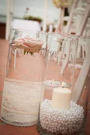 Lace And Pearl Wedding Aisle Decor Wedding Centerpieces Wedding Aisle Decorations Aisle Decor