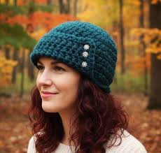 Megan Winter Cloche Crochet Pattern: Women's Button Beanie (PDF Download)