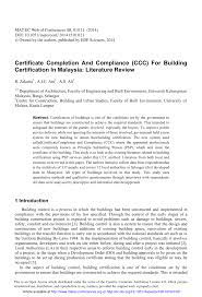 The name alludes to the group's proximity to the corner flag. Pdf Certificate Completion And Compliance Ccc For Building Certification In Malaysia Literature Review