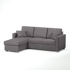Jules Canape D Angle Reversible Convertible 4 Places Coffre De Rangement Tissu Gris Contemporain L 220 X P 166 Cm Canape Angle Canape Fait Maison Canape Lit Angle