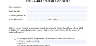 Cu reședința în fapt în: Model Nou De Declaratie Pe Proprie Raspundere Si Adeverinta De La