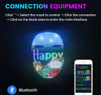 LED Illuminated Party Mask Bluetooth Programmable Light Up ...